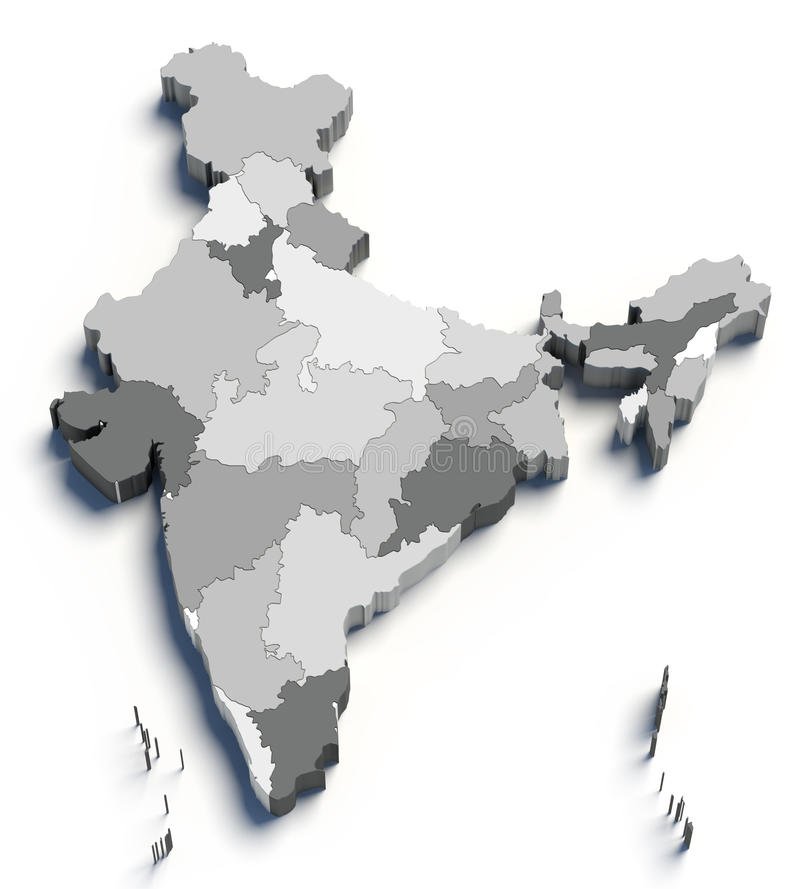 3d-india-grey-map-white-24195917