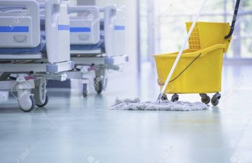 Cleaning the patient room in a modern hospital, Cleaner, hospital cleaning